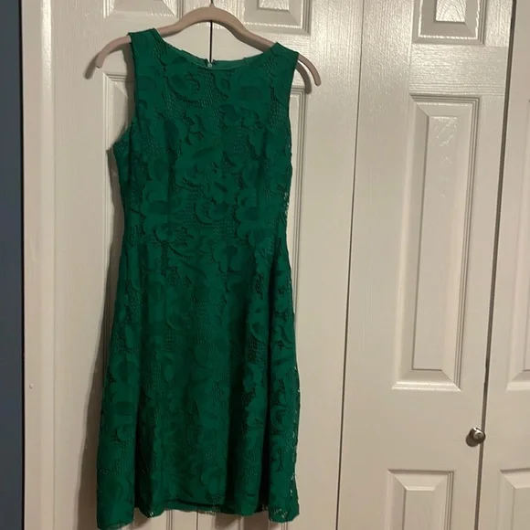 NWOT Eva Mendes for New York & Co lace overlay sleeveless green dress size 4 - Picture 2 of 14